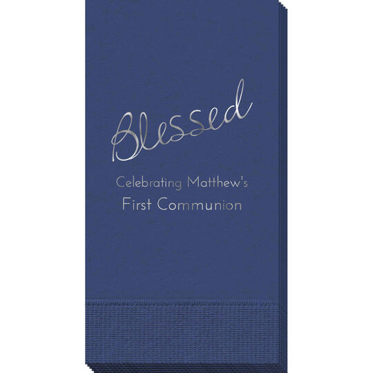 Expressive Script Blessed Guest Towels